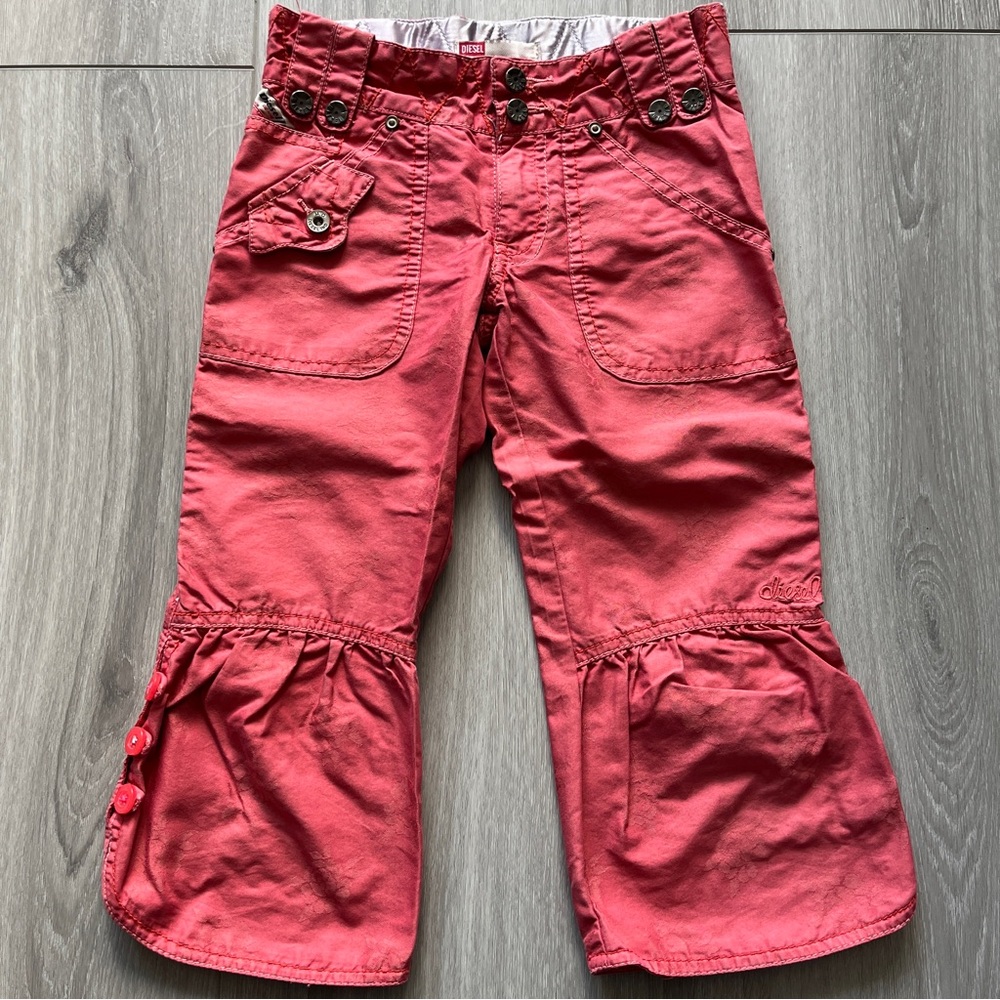 Diesel pants with button flare bottoms, girls size 7